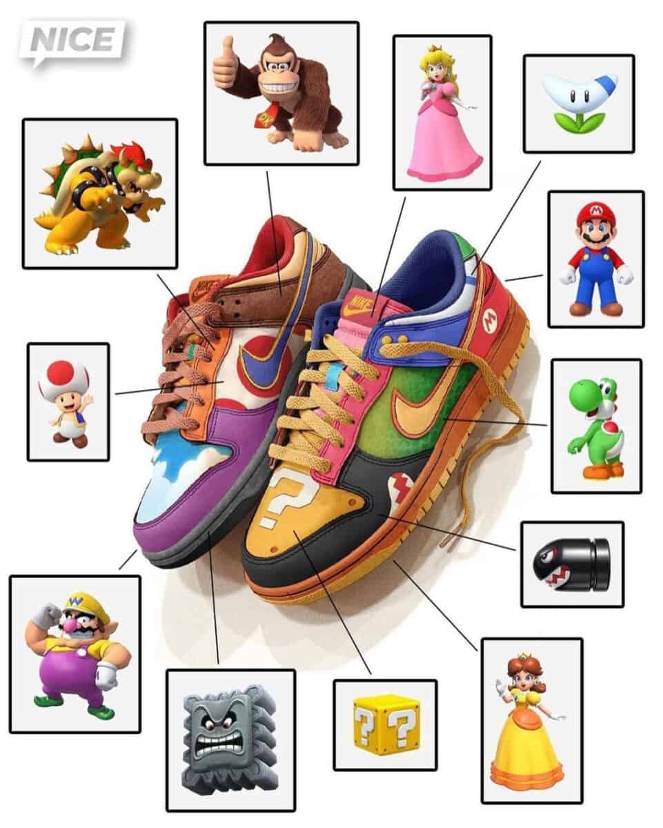 Super Mario Bros Inspires Design for Custom Nike Dunk Lows
