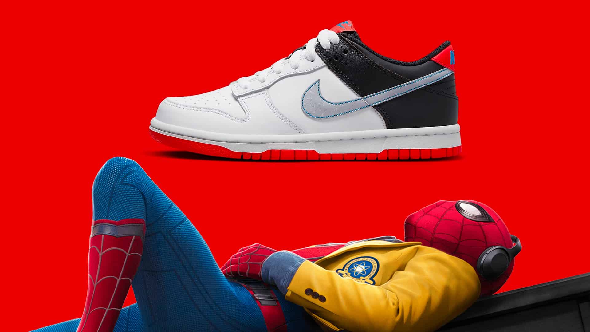 Кроссовки найк человек паук. Nike Dunk Spider man. Коллаборация найк и человек паук.