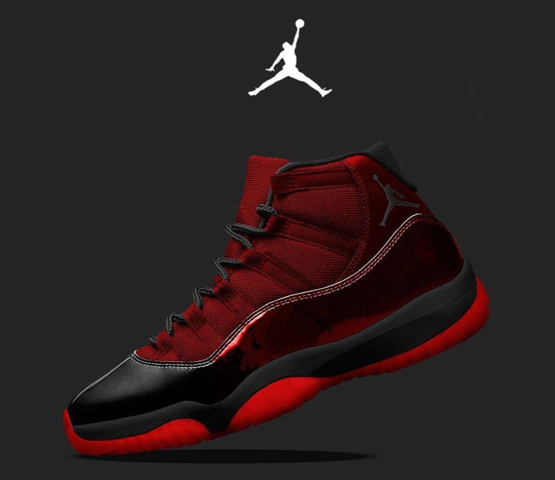 Black and Red Air Jordan 11 Sneaker