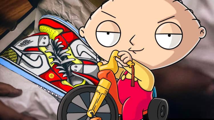 Now You Can Own Stewie Griffin Nike Air Jordan 1 Sneakers