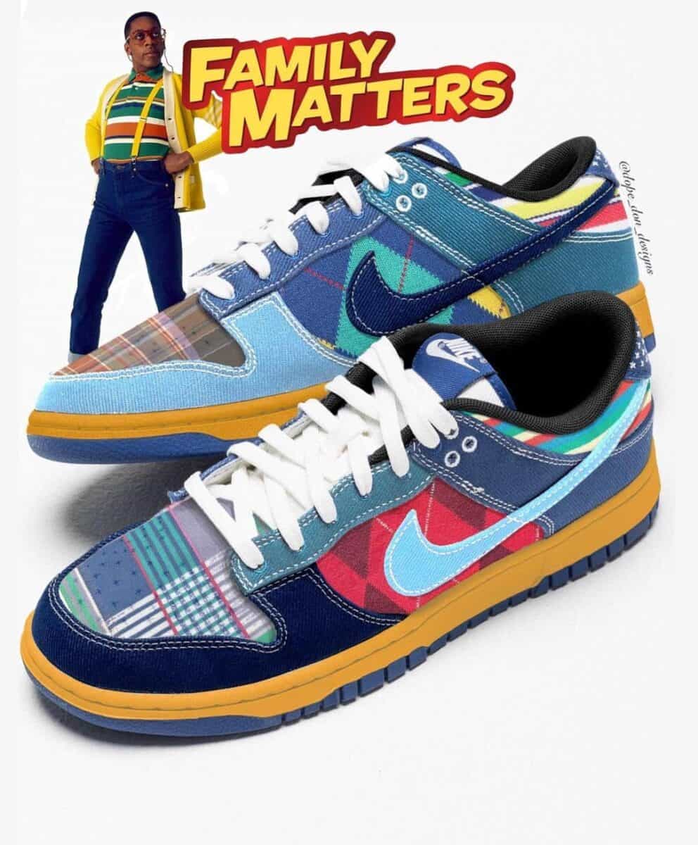 Family Matters “What the ‘Urkel’ x Nike Dunk” Sneakers Is All About Nostalgia