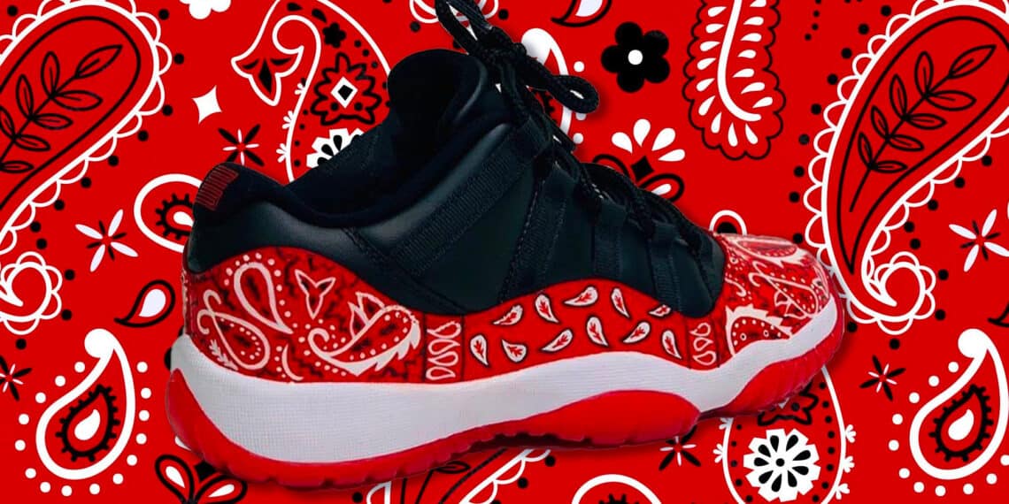 Nike Air Jordan 11 Low Custom “Red Paisley” Sneakers