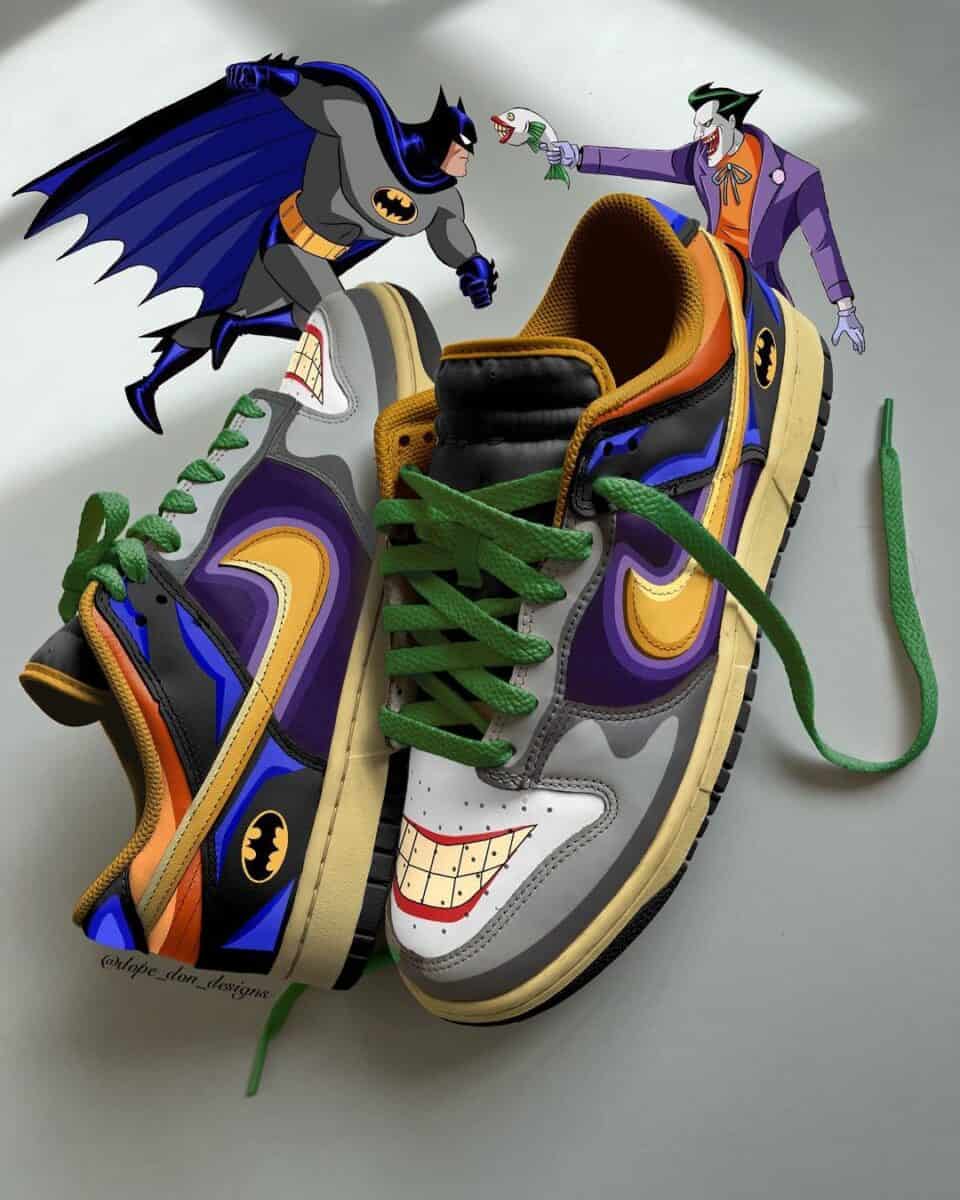 The Joker & Batman Merge For This Nike Dunk Design