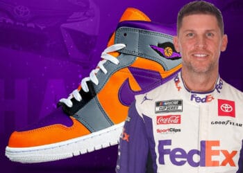 NASCAR Driver Denny Hamlin Gets A FedEx Inspired Air Jordan 1 Sneaker