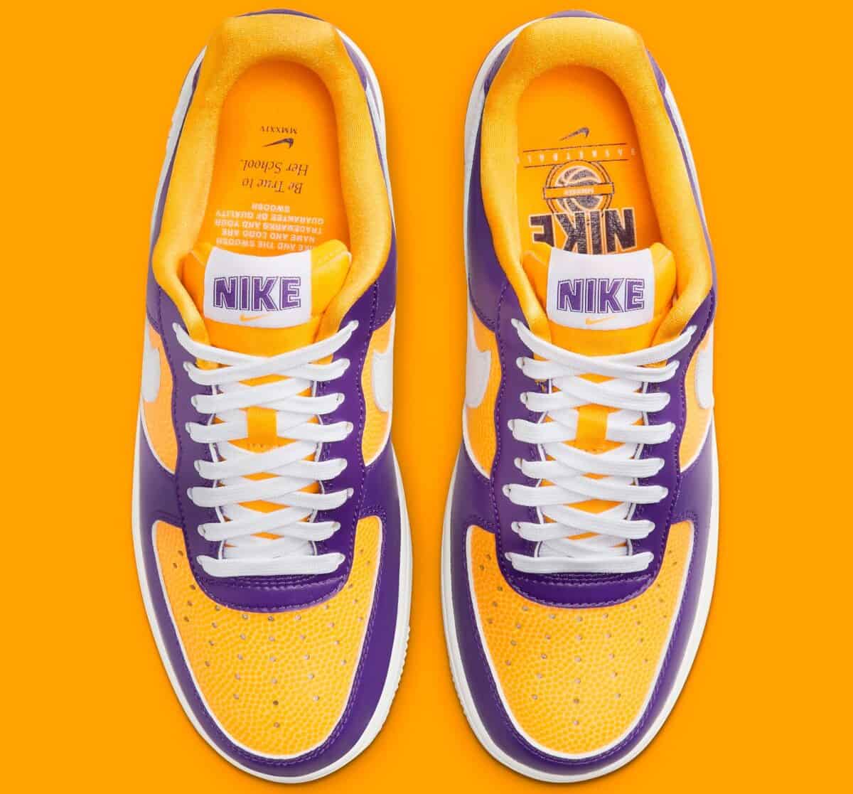 Purple and gold store air force ones