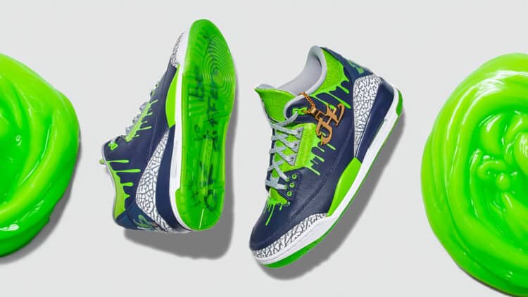 Air Jordan 3 Doernbecher Sneakers Oozes Green Slime