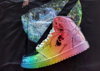 These Rainbow Metallic Air Jordan 1 Sneakers Reflect Good Vibes Only