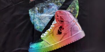 These Rainbow Metallic Air Jordan 1 Sneakers Reflect Good Vibes Only