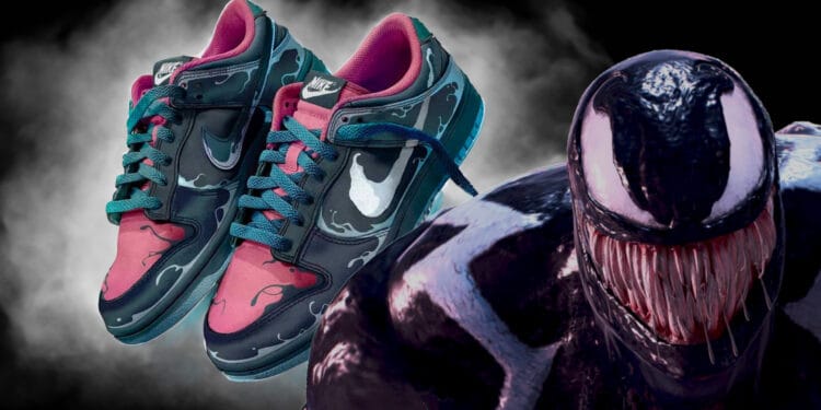 The Symbiote Takes Over Venom Nike Dunk Low Sneakers