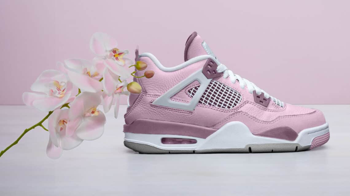 Women's Pink Air Jordan 4 Orchid Sneakers Look Beautiful