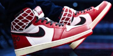 Images of the Chicago Bulls Air Jordan 1 Lux custom sneakers