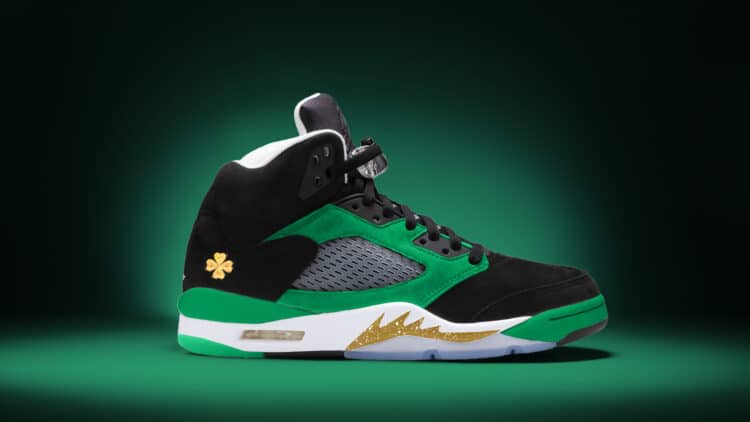 Custom St Patrick’s Day Air Jordan 5 Sneakers - Feeling Lucky