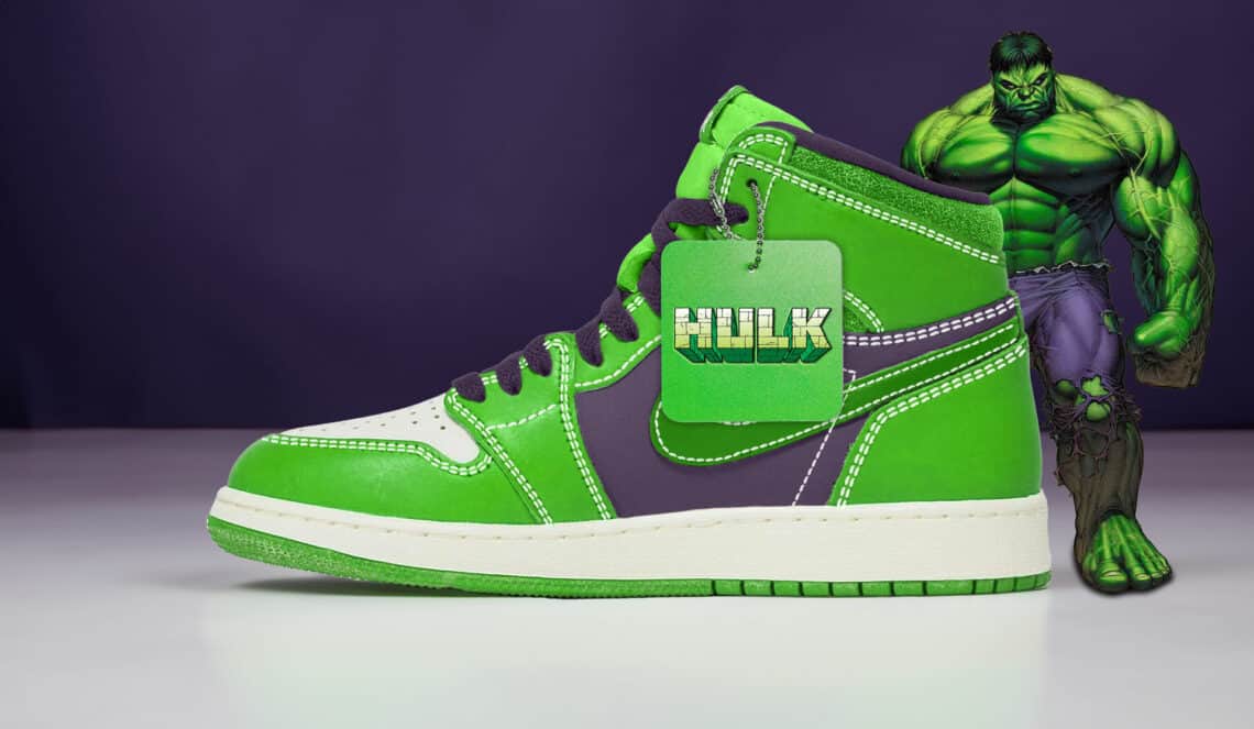 Custom Nike Jordan 1 “Hulk” Sneakers