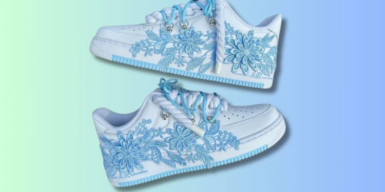These Custom “Baby Blue Floral” Air Force 1 Are Icy And Gorgeous