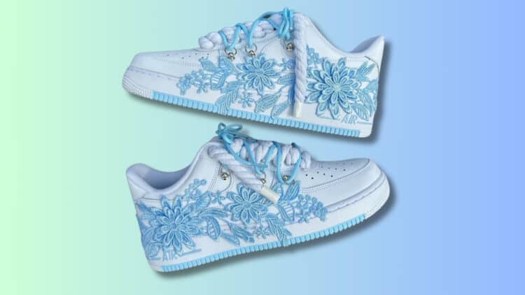 These Custom “Baby Blue Floral” Air Force 1 Are Icy And Gorgeous