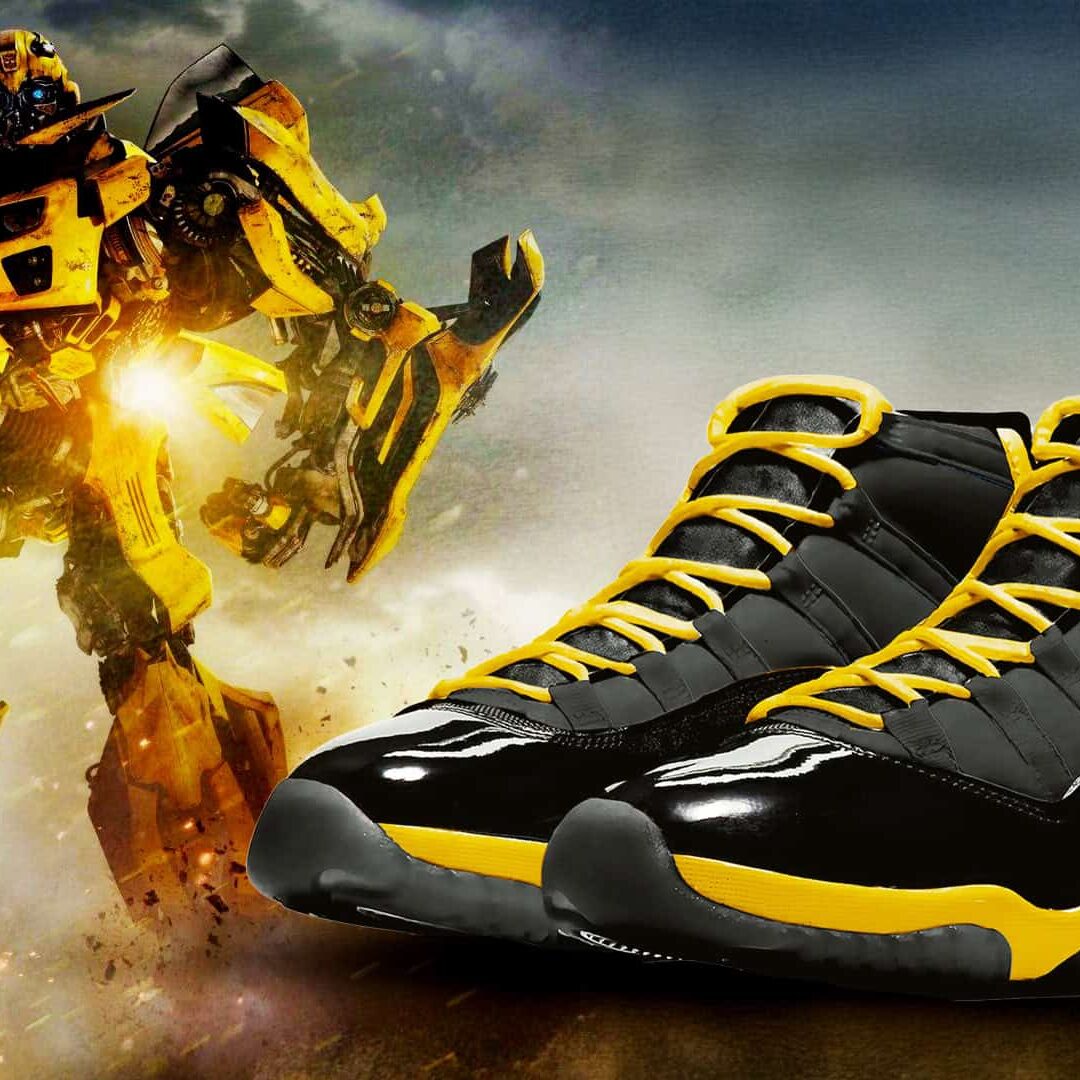 black and yellow jordans 11