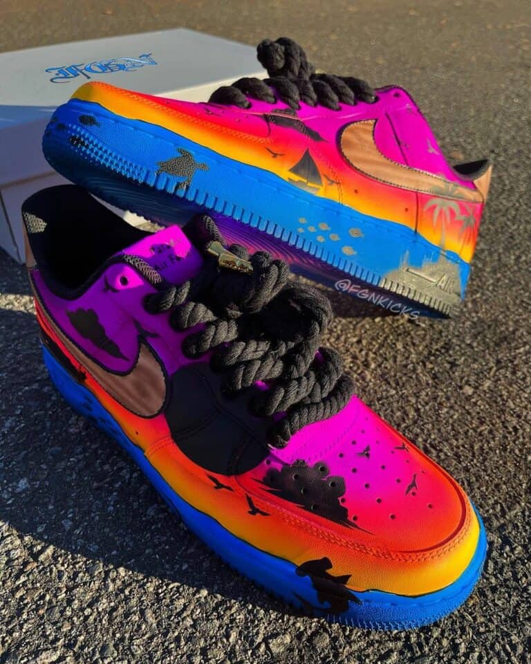 custom air force 1 sunset