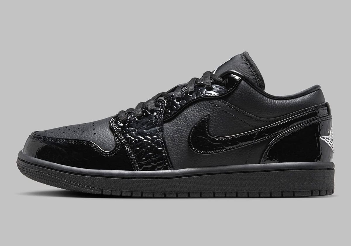 Air Jordan 1 Low Black Croc Sneaker