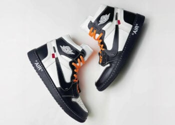 Off-White x Air Jordan 1 High "White/Phantom" Has A Tuxedo Look