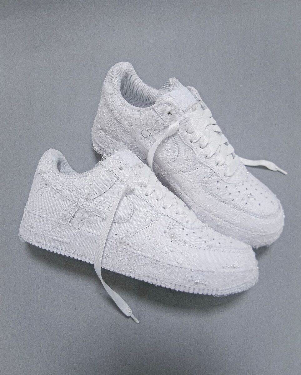 The "White Veil" Air Force 1 s Would Make The Perfect Wedding Sneakers 