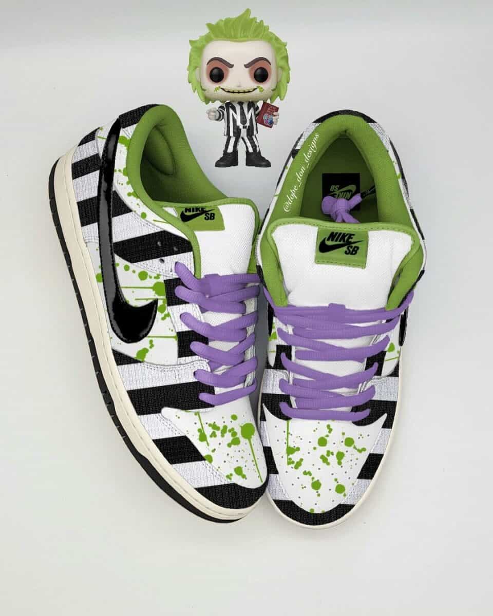 Beetle Juice Halloween Nike Dunk Low 