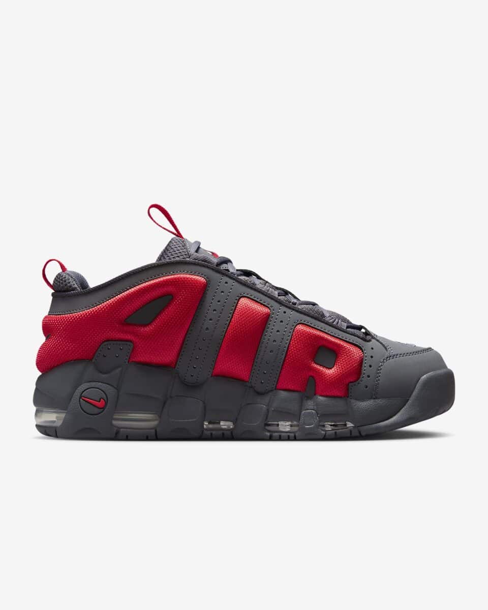 Nike Air More Uptempo Low “Dark Grey/Light Crimson”