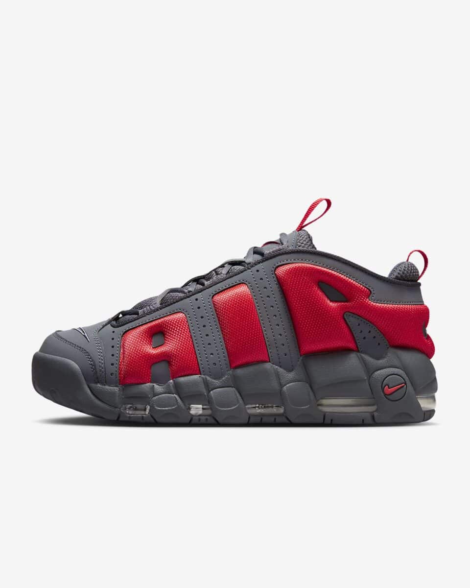 Nike Air More Uptempo Low “Dark Grey/Light Crimson”