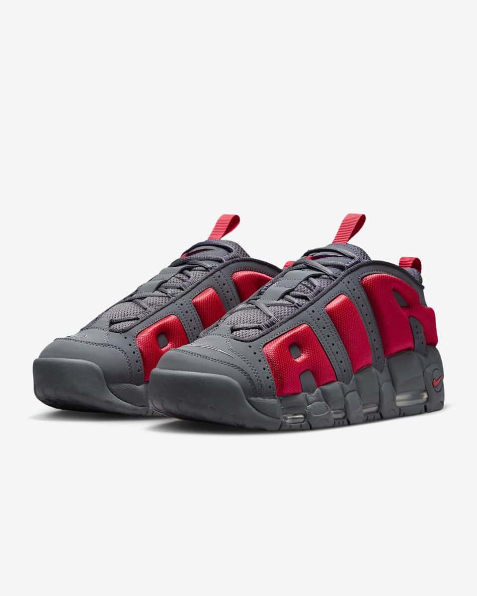 Nike Air More Uptempo Low “Dark Grey/Light Crimson”