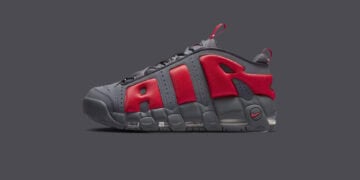 Nike Air More Uptempo Low Dark Grey/Light Crimson