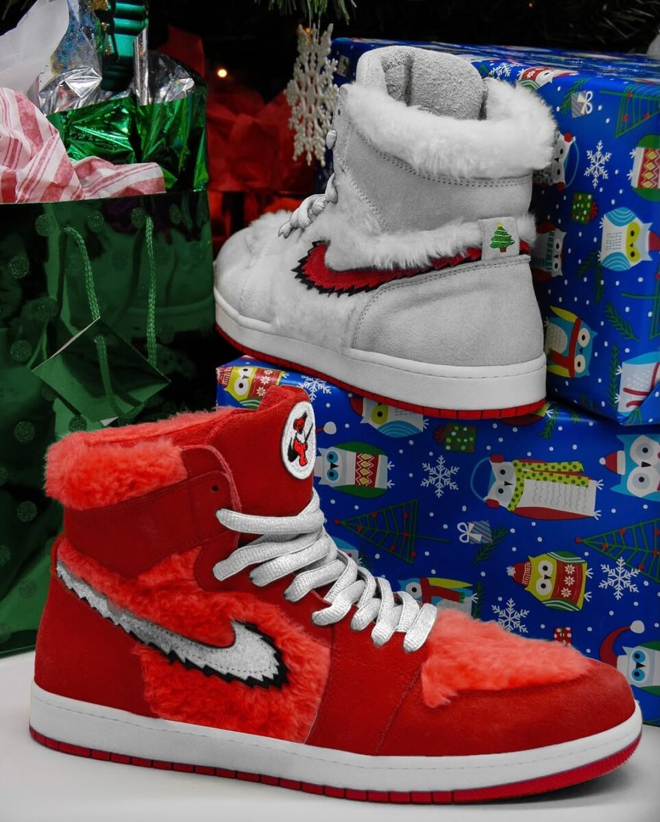 Air Jordan 1 High Holiday Bear Christmas Gift Sneakers