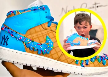 Parents Turn Son Drawing Into Custom Sneakers for Christmas