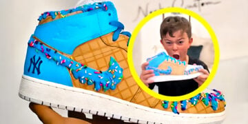 Parents Turn Son Drawing Into Custom Sneakers for Christmas