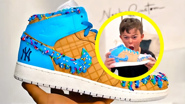 Parents Turn Son Drawing Into Custom Sneakers for Christmas