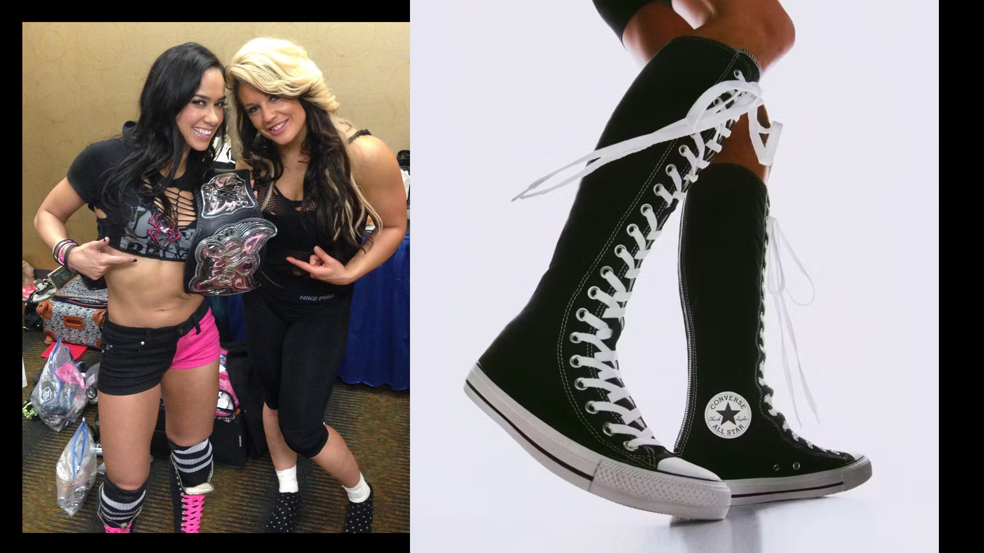 AJ Lee Knee-High Converse Wrestling