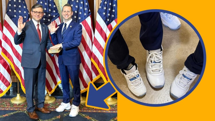 Congressman Jared Moskowitz Air Jordan 11 Legend Blue Sneakers