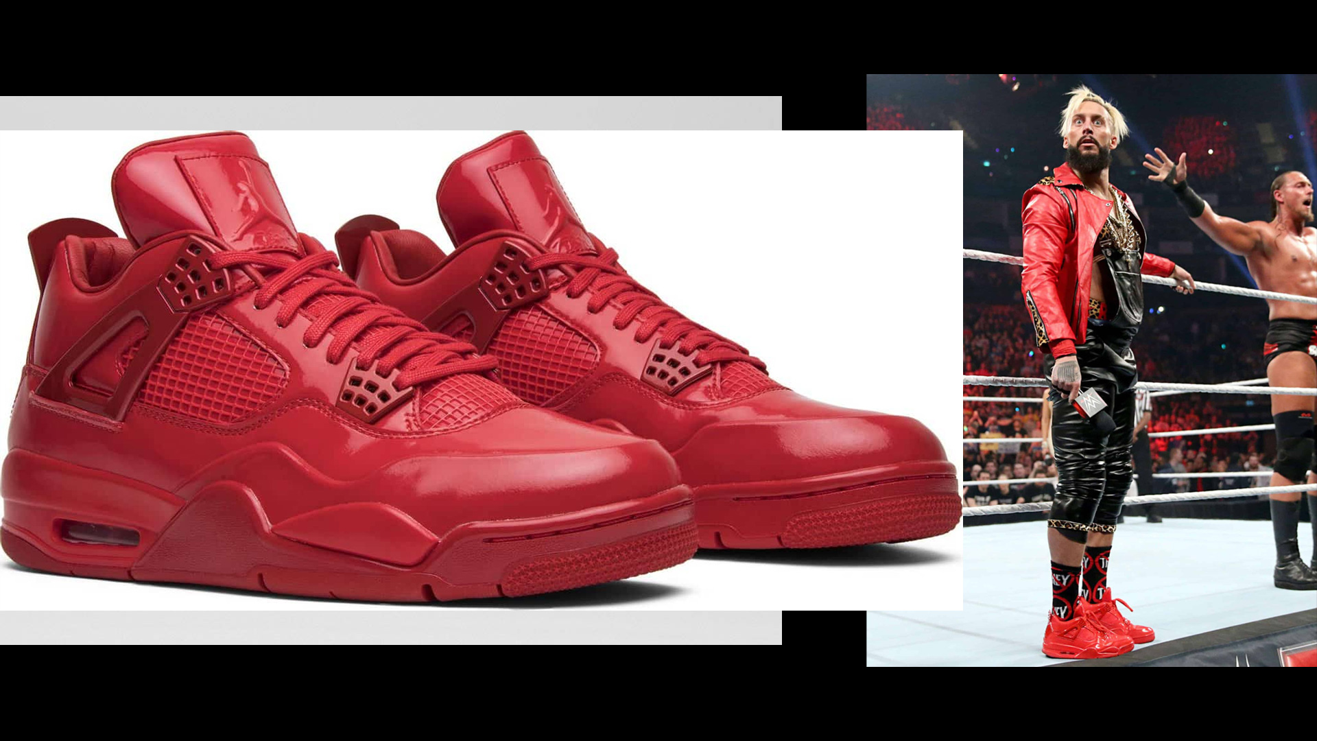 Enzo Amore Air Jordan 11Lab4 Red Wrestlers Sneakers