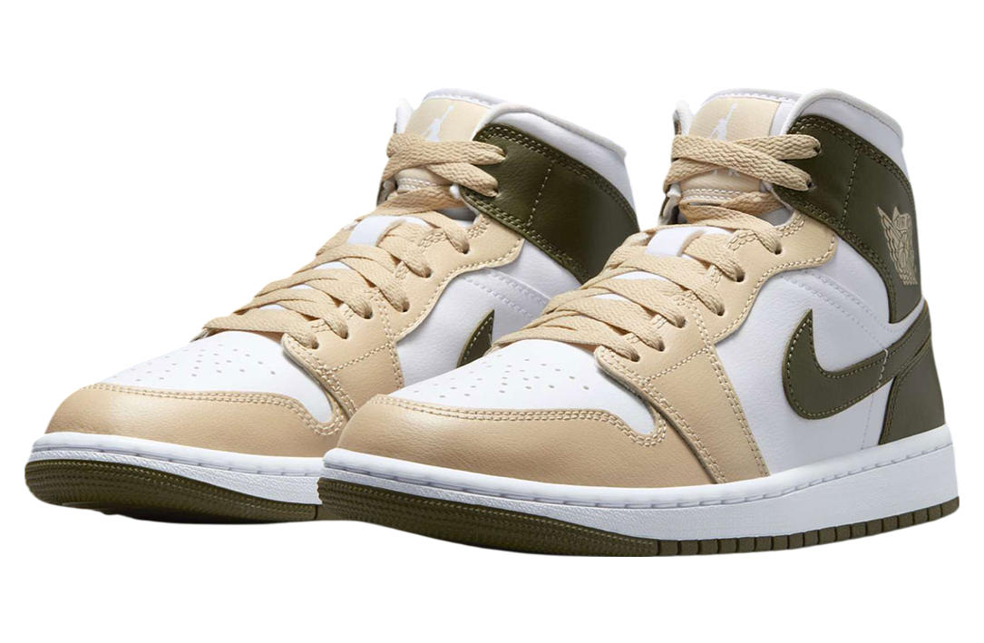 Air Jordan 1 Mid "Tan/Olive Green"