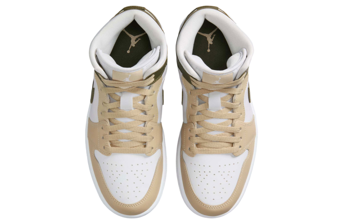 Air Jordan 1 Mid "Tan/Olive Green"