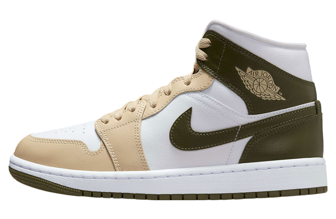 Air Jordan 1 Mid "Tan/Olive Green"