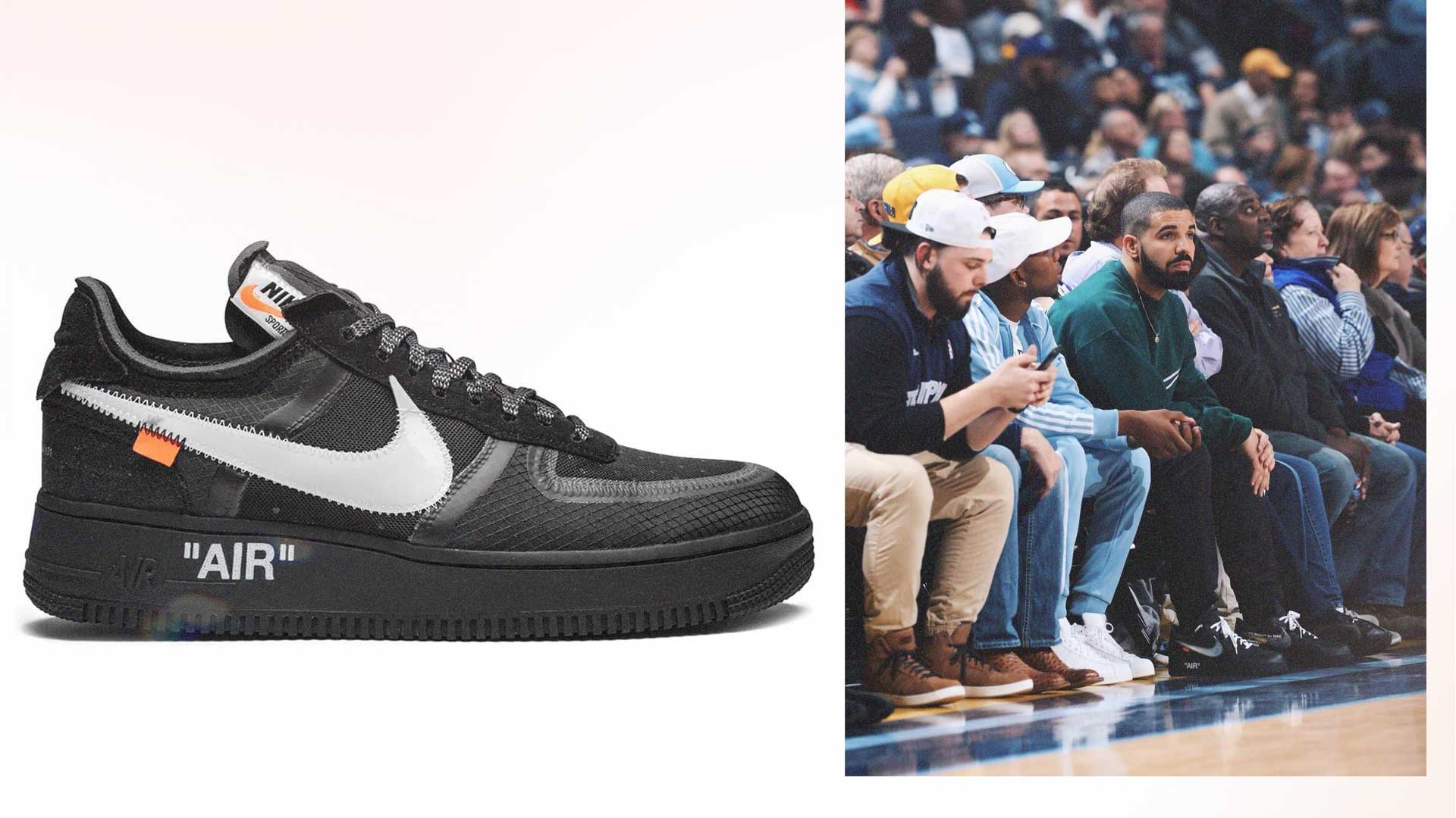 Off-White x Nike Air Force One black Drake