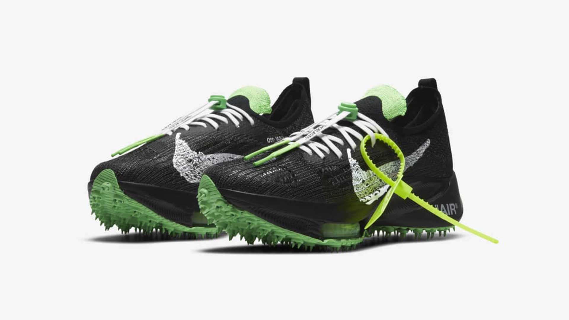 Off-White x Nike Air Zoom Tempo NEXT% "Black/Green" (2021)