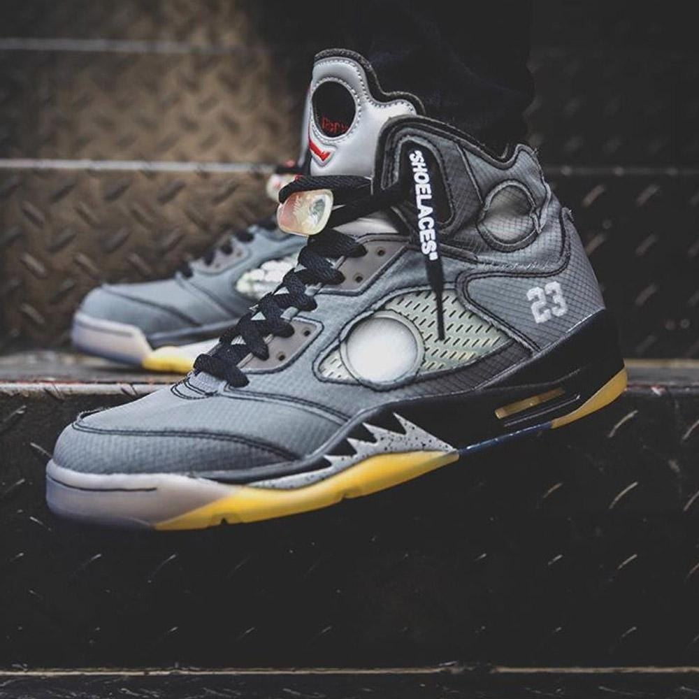 Off-White x Air Jordan 5 "Black/Muslin"