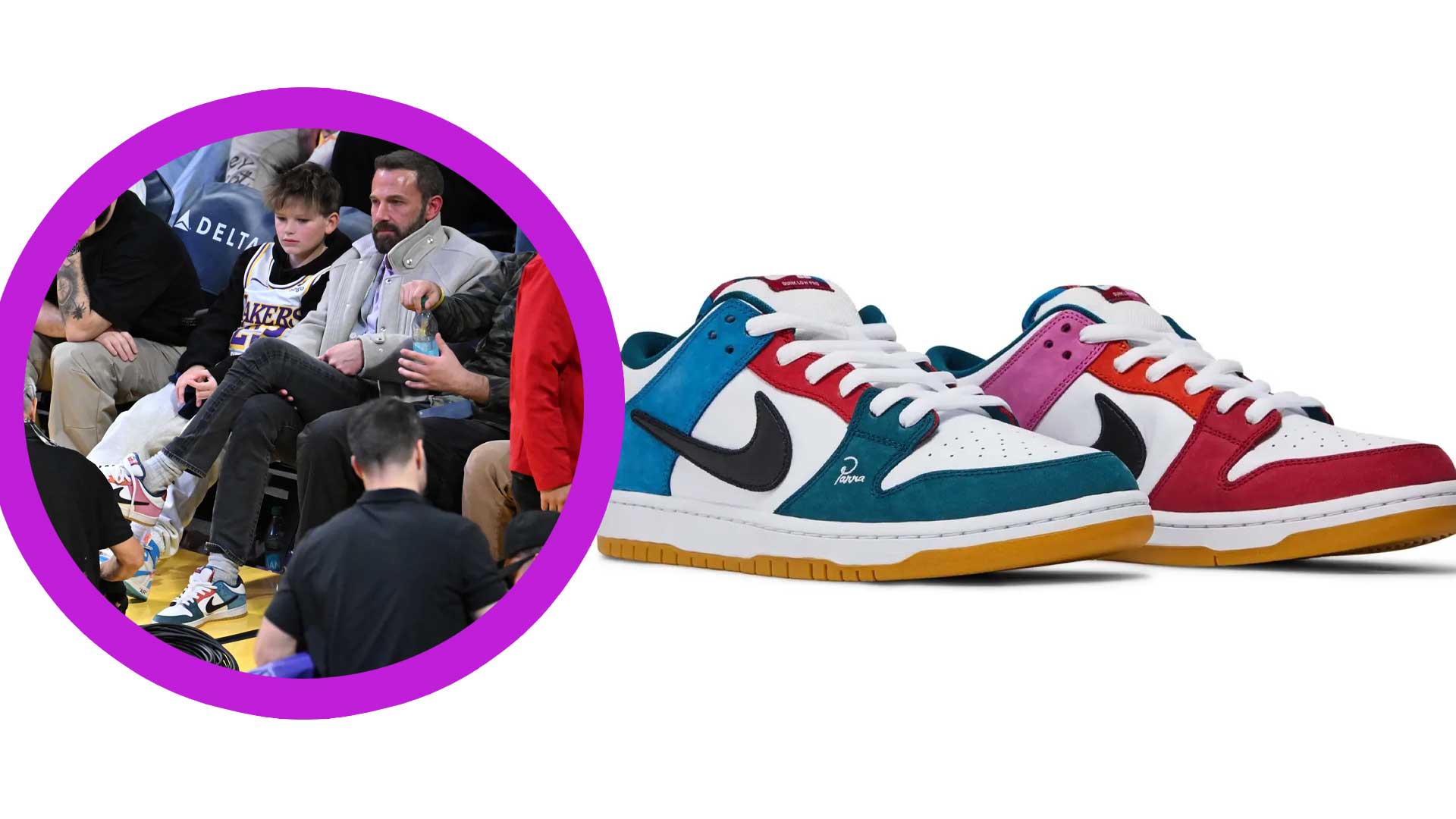 Ben Affleck in Parra x Nike SB Dunk Low