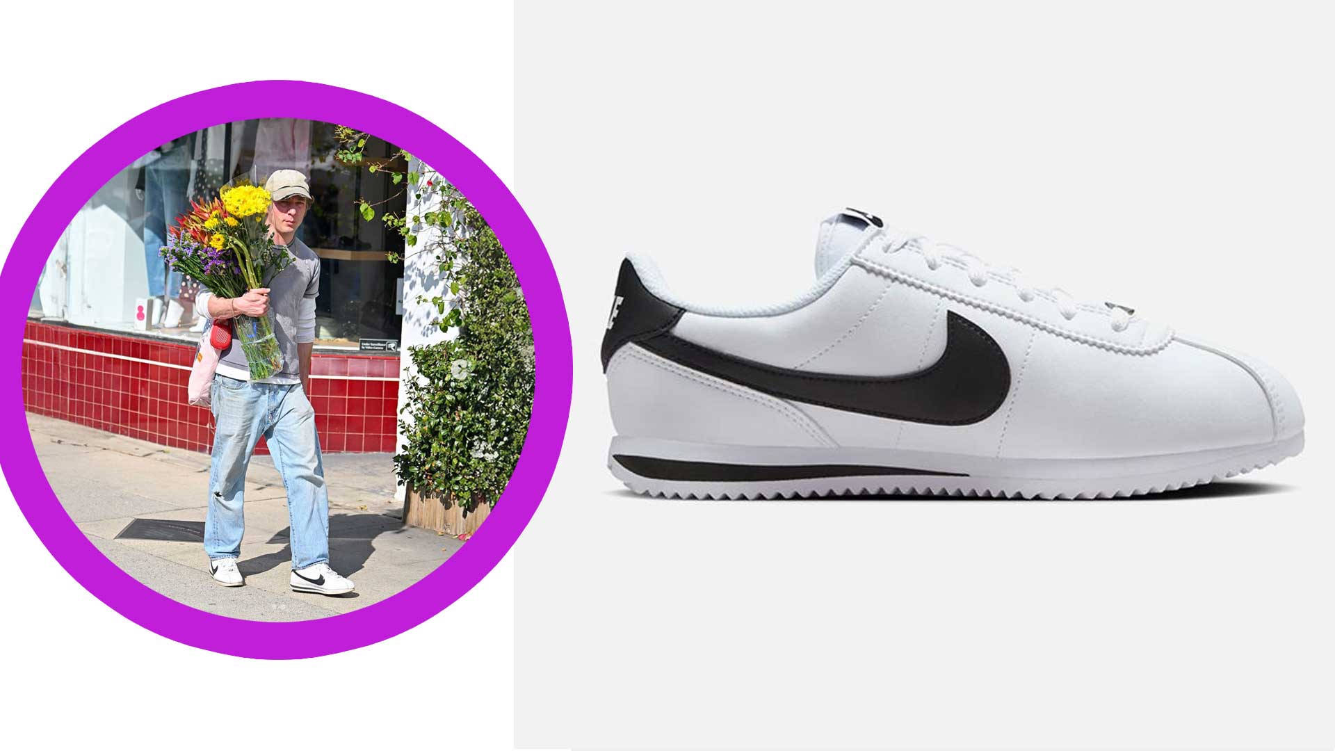 Jeremy Allen White in Nike Cortez