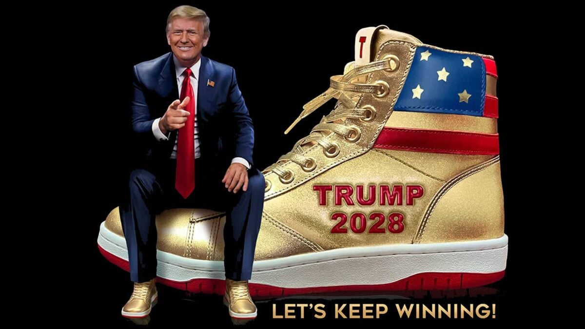 "TRUMP 2028" Gold High Tops Sneakers