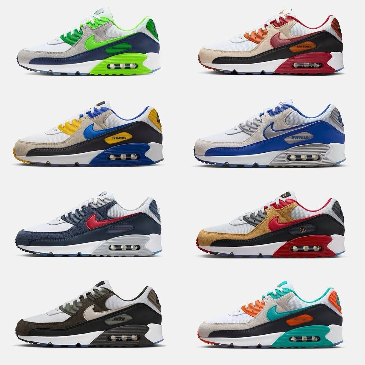 NFL x Nike Air Max 90 "Rivalries" Collection