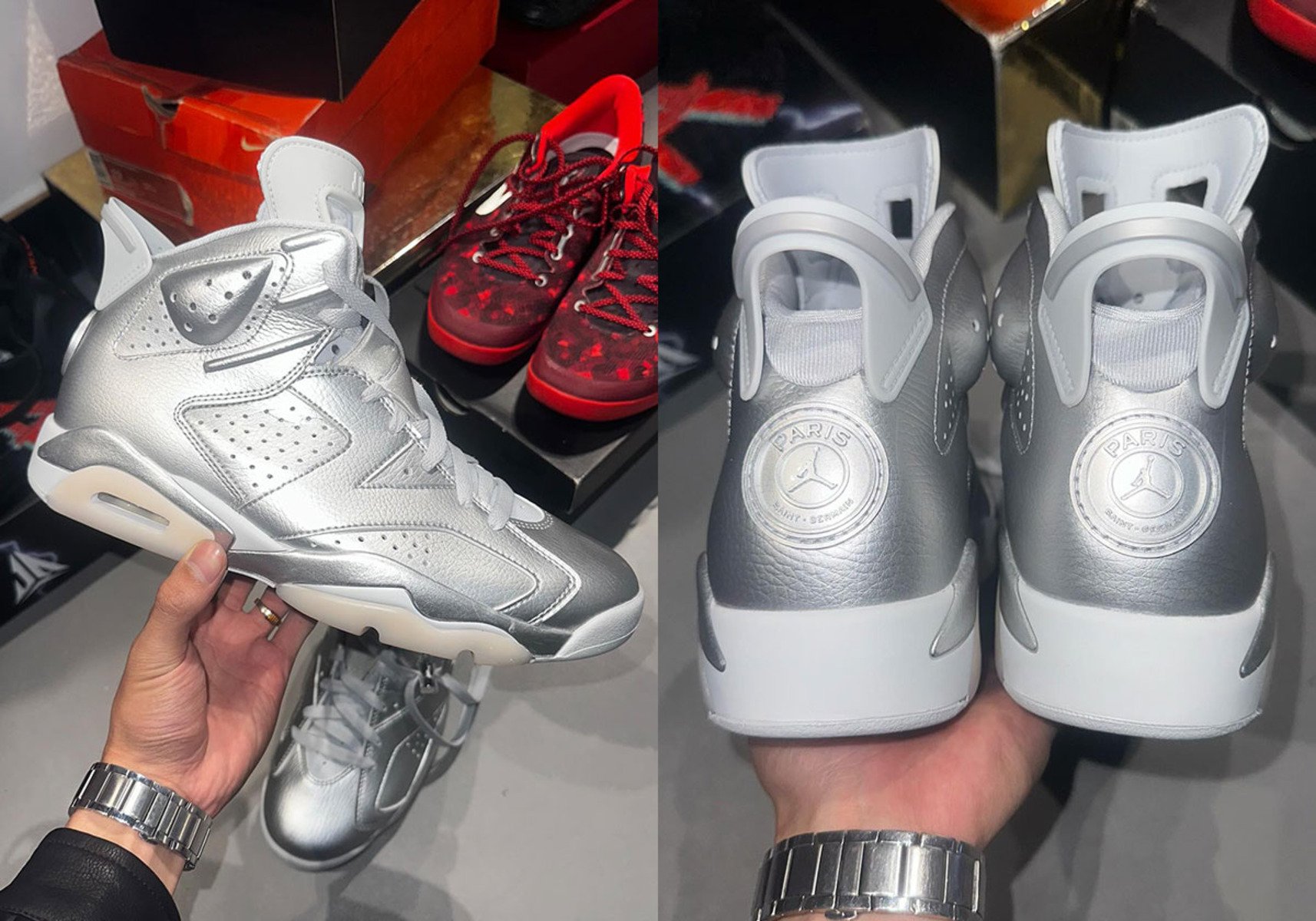 PSG x Air Jordan 6 "Metallic Silver"