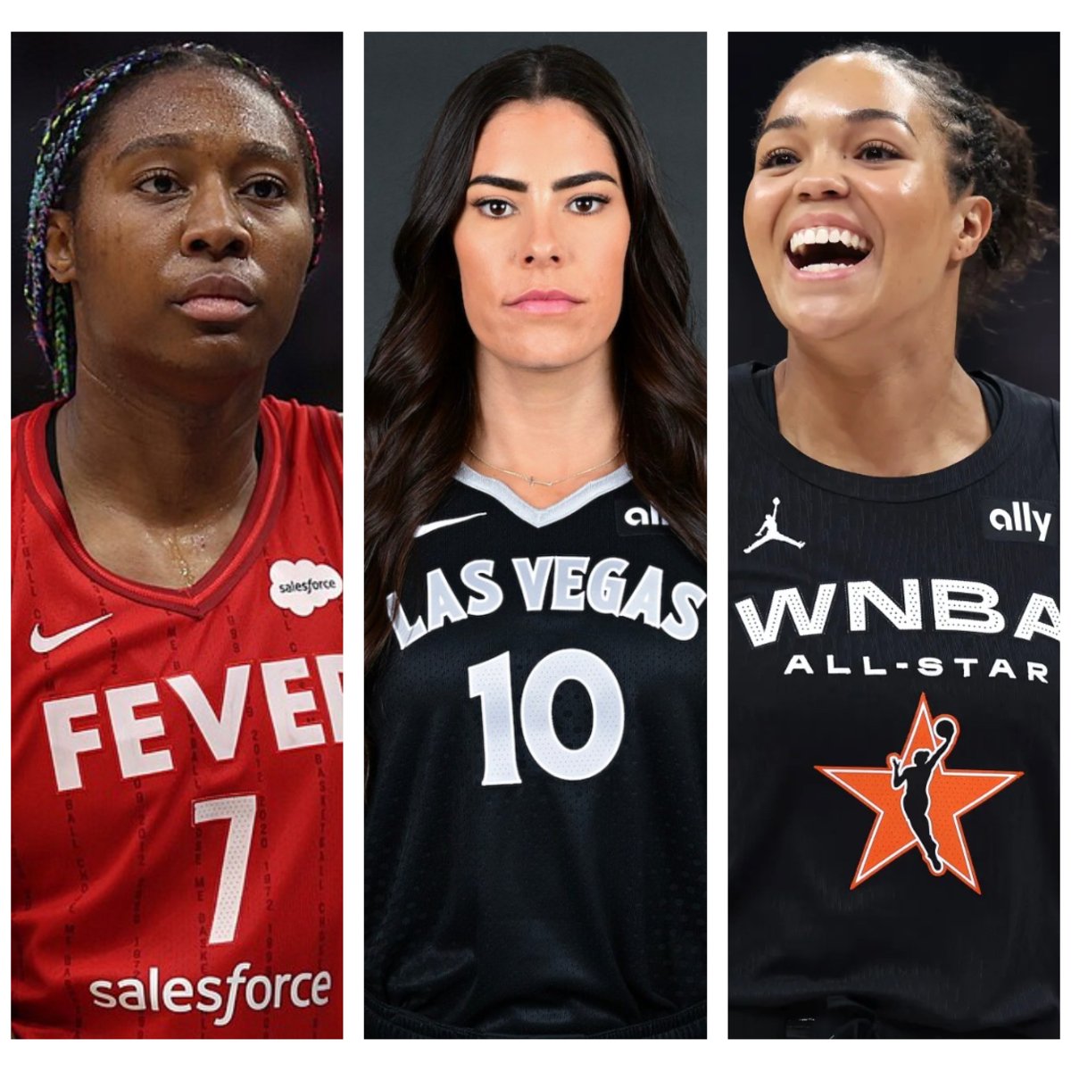 Kelsey Plum, Aliyah Boston, and Napheesa Collier