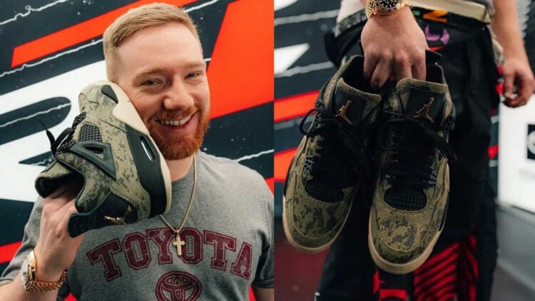 NASCAR Driver Tyler Reddick Camouflage Snakeskin Air Jordan 4 PE