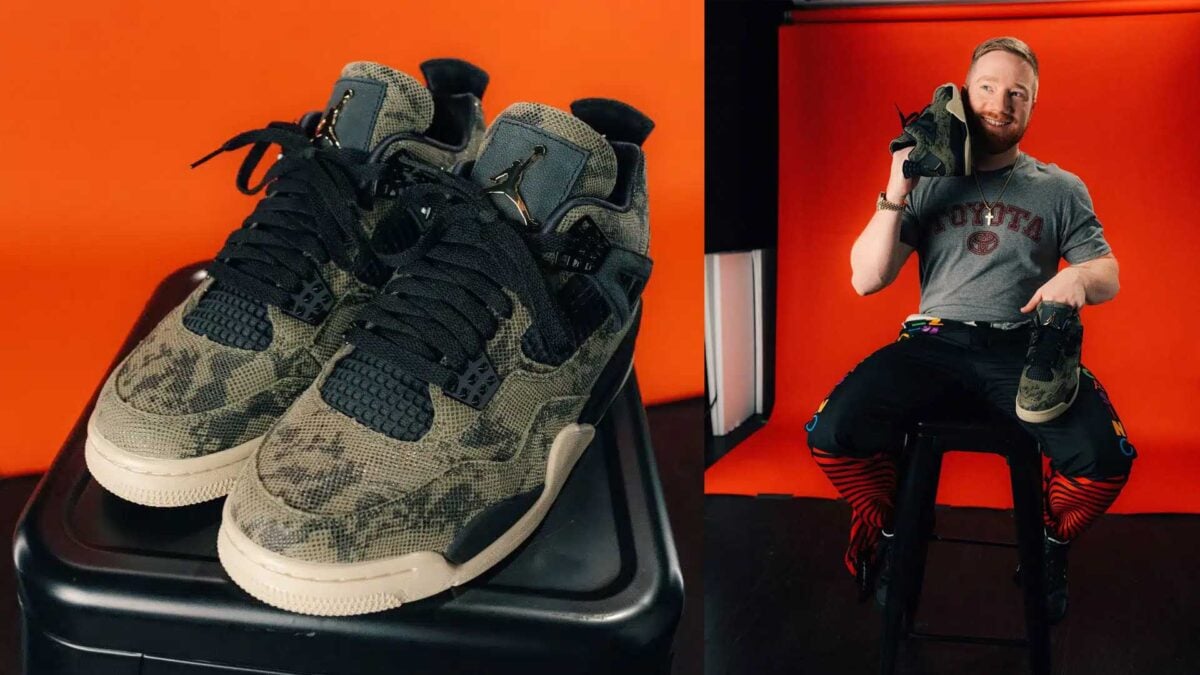 Tyler Reddick Camouflage Snakeskin Air Jordan 4 PE NASCAR